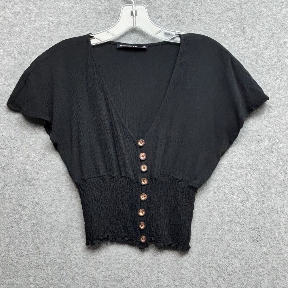 Abercrombie &‎ Fitch Button Up Babydoll Top Y2K Whimsigoth Indie Cropped Alt